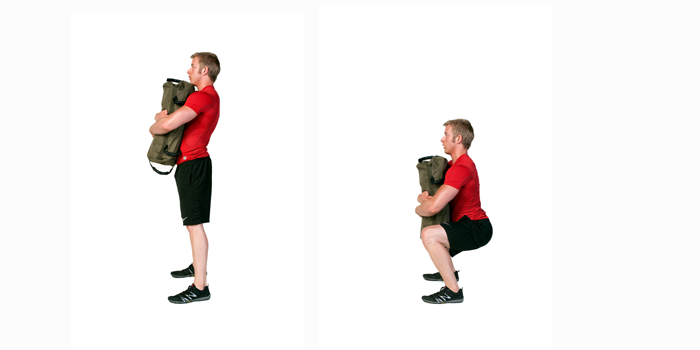 Squat using Bear Hug Grip